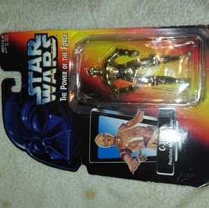 Antique Vintage Star Wars POTF 1995 Kenner Red Card C-3PO Hasbro metalized